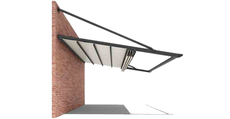 pérgola retractil sky instalada con cable tensor