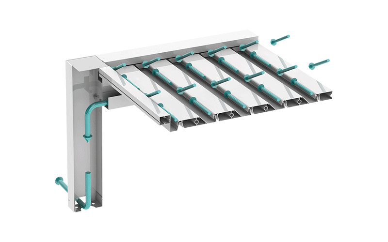 sistema de desague canalizado pergola bioclimatica