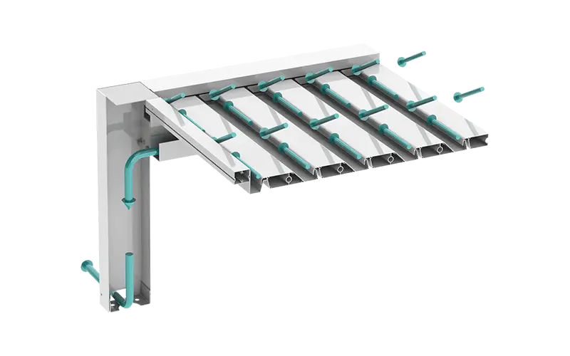 sistema de desague canalizado pergola bioclimatica