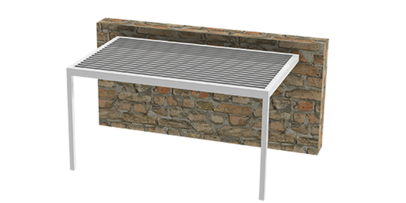 pergola de dos patas instalada en pared
