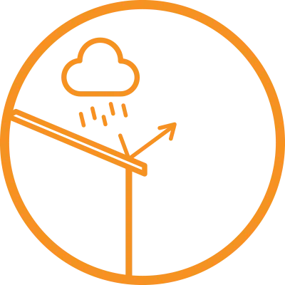 sistema de sellado contra lluvia transversal en pergola